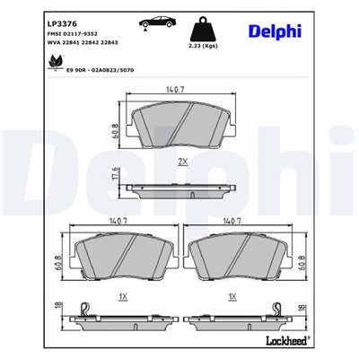 DELPHI LP3376 EAN: 5012759993101.