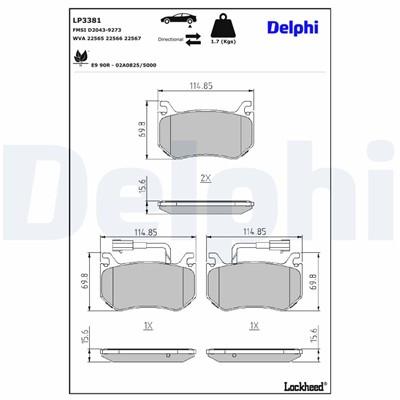 DELPHI LP3381 EAN: 5012759995099.