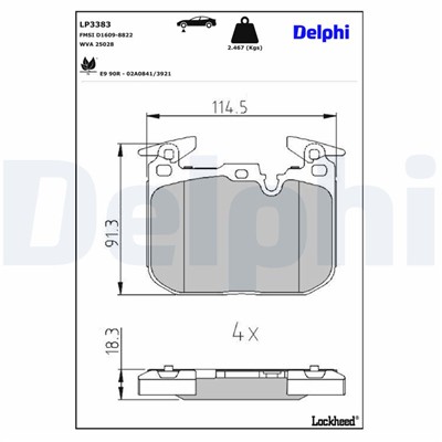 DELPHI LP3383 EAN: 5012759995112.