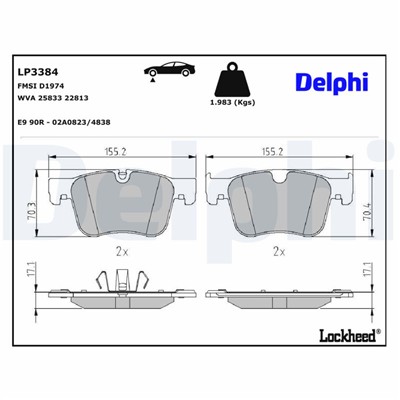 DELPHI LP3384 EAN: 5012759995129.