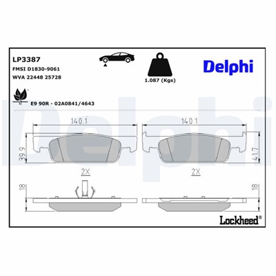 DELPHI LP3387 EAN: 5012759995150.