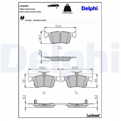 DELPHI LP3391 EAN: 5012759995198.