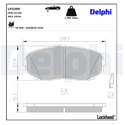 DELPHI LP3399 EAN: 5012759996652.