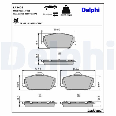 DELPHI LP3403 EAN: 5012759996690.