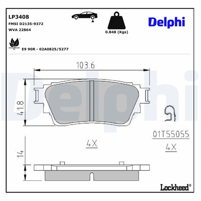 DELPHI LP3408 EAN: 5012759998243.