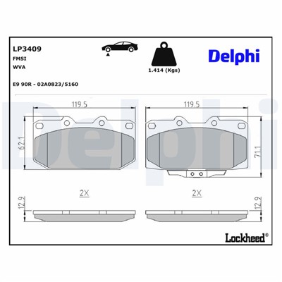 DELPHI LP3409 EAN: 5012759998250.