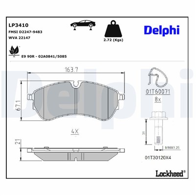 DELPHI LP3410 EAN: 5012759998267.