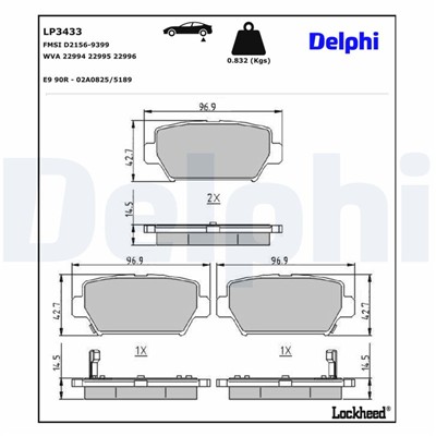 DELPHI LP3433 EAN: 5012759542606.
