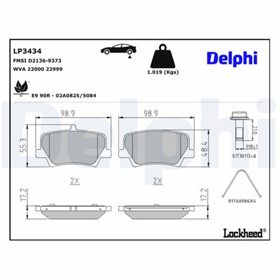 DELPHI LP3434 EAN: 5012759542613.