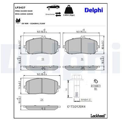 DELPHI LP3437 EAN: 5012759542644.