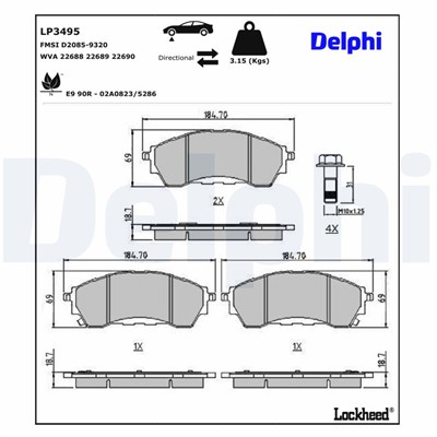DELPHI LP3495 EAN: 5012759641118.
