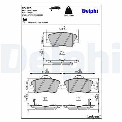 DELPHI LP3499 EAN: 5012759597033.