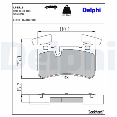 DELPHI LP3516 EAN: 5012759546673.