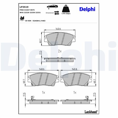 DELPHI LP3519 EAN: 5012759546703.