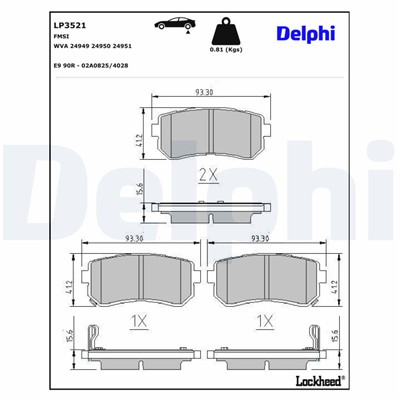 DELPHI LP3521 EAN: 5012759546758.