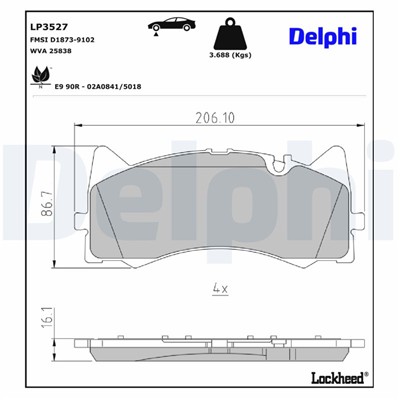 DELPHI LP3527 EAN: 5012759549162.