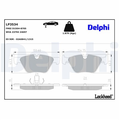 DELPHI LP3534 EAN: 5012759549209.