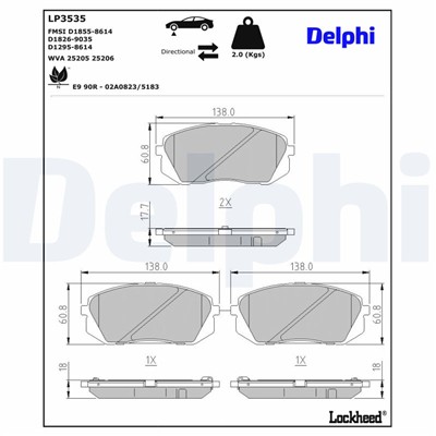 DELPHI LP3535 EAN: 5012759549216.