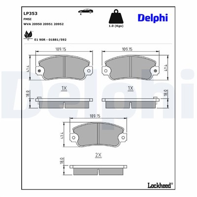 DELPHI LP353 EAN: 5012759301685.