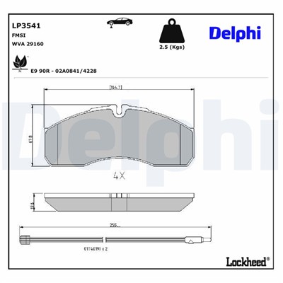 DELPHI LP3541 EAN: 5012759549230.