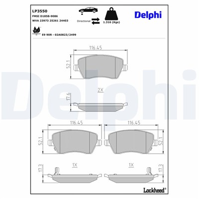 DELPHI LP3550 EAN: 5012759550212.