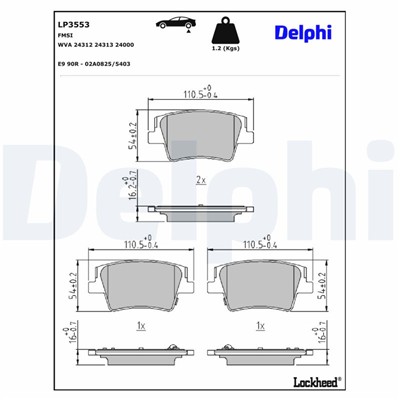 DELPHI LP3553 EAN: 5012759550243.