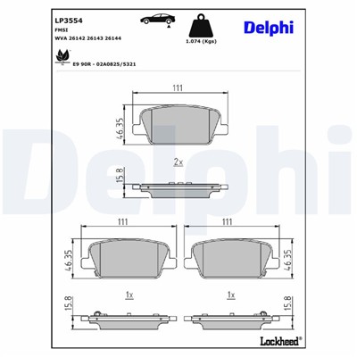 DELPHI LP3554 EAN: 5012759550250.