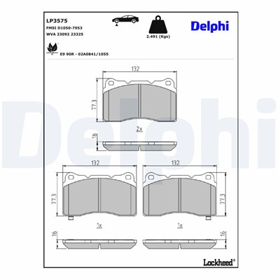DELPHI LP3575 EAN: 5012759551462.