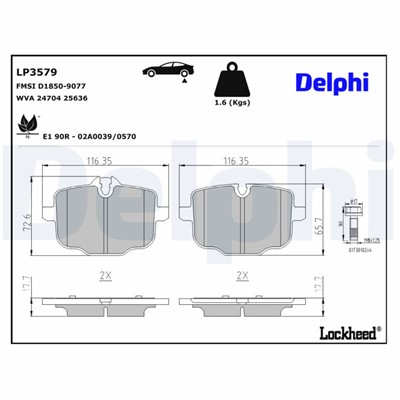 DELPHI LP3579 EAN: 5012759551509.