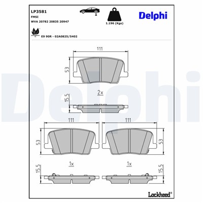 DELPHI LP3581 EAN: 5012759551523.