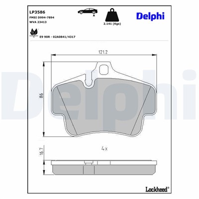 DELPHI LP3586 EAN: 5012759551554.