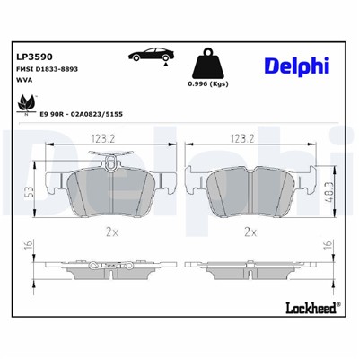 DELPHI LP3590 EAN: 5012759552407.