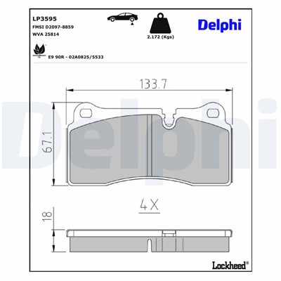 DELPHI LP3595 EAN: 5012759552452.