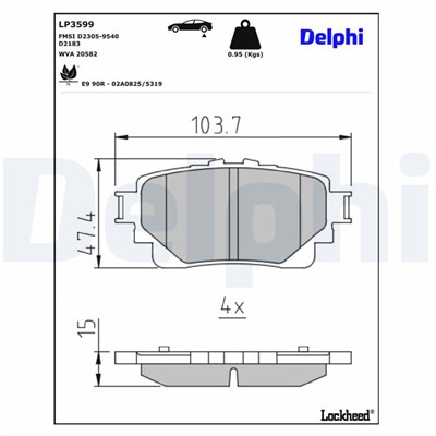 DELPHI LP3599 EAN: 5012759552490.