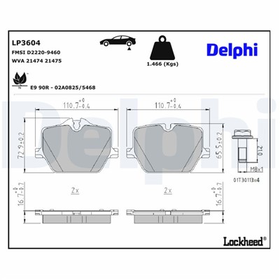 DELPHI LP3604 EAN: 5012759552544.