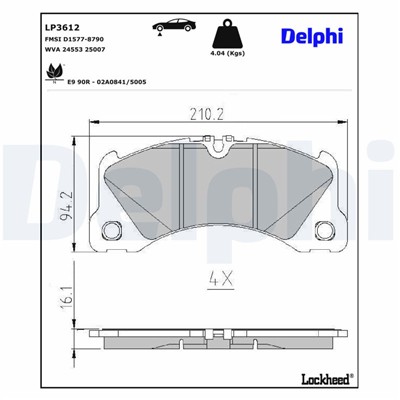DELPHI LP3612 EAN: 5012759552629.