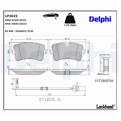 DELPHI LP3625 EAN: 5012759552759.