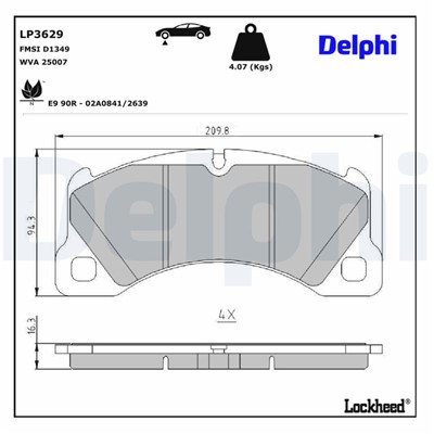 DELPHI LP3629 EAN: 5012759552797.