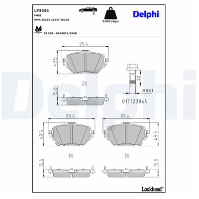 DELPHI LP3636 EAN: 5012759554647.