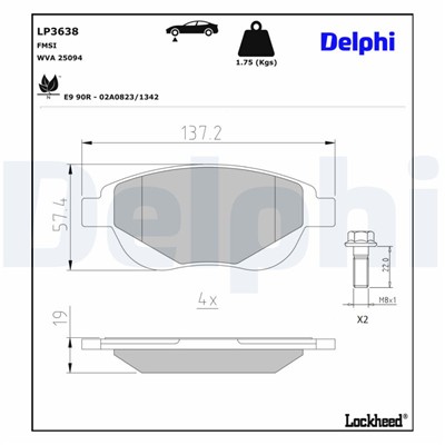 DELPHI LP3638 EAN: 5012759554661.
