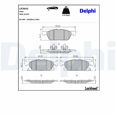 DELPHI LP3643 EAN: 5012759554715.