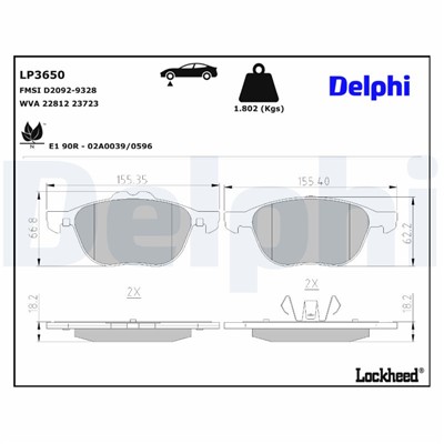 DELPHI LP3650 EAN: 5012759557280.