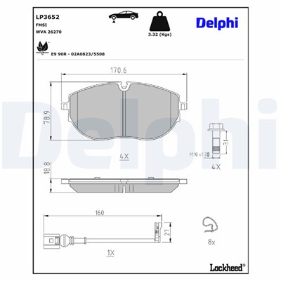 DELPHI LP3652 EAN: 5012759557303.