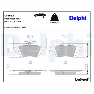 DELPHI LP3653 EAN: 5012759557310.