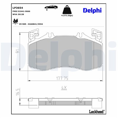 DELPHI LP3654 EAN: 5012759558980.