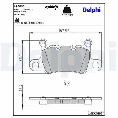 DELPHI LP3655 EAN: 5012759557266.
