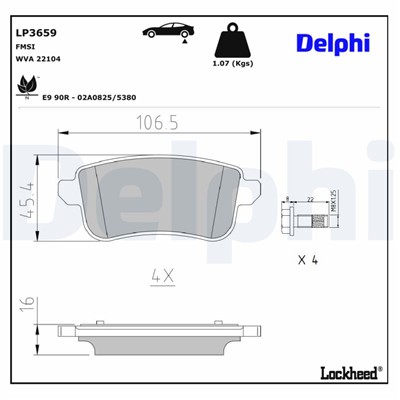 DELPHI LP3659 EAN: 5012759559413.