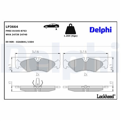 DELPHI LP3664 EAN: 5012759561874.