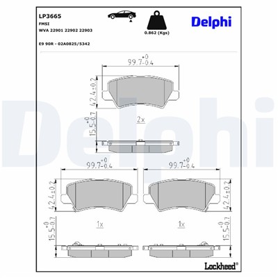 DELPHI LP3665 EAN: 5012759561881.