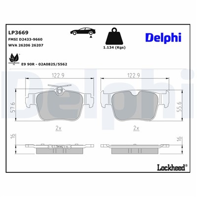 DELPHI LP3669 EAN: 5012759561997.